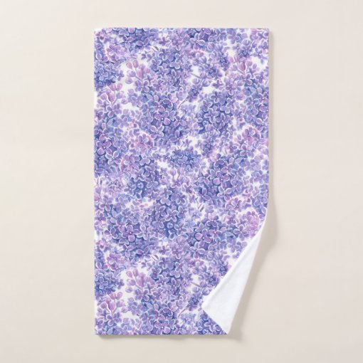 Violet Watercolor Lilac Flowers Bath Towel Set Zazzle 