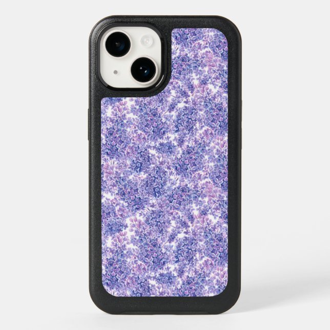 Violet watercolor lilac flowers otterbox iPhone case (Back)
