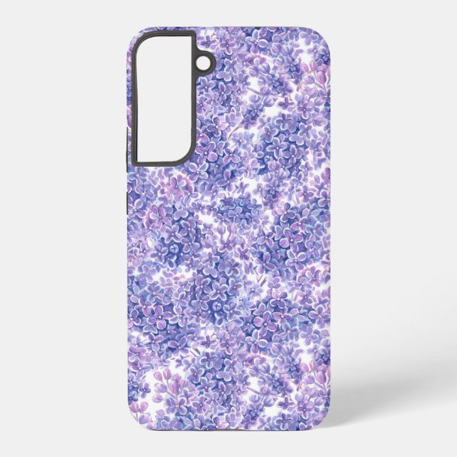 Violet watercolor lilac flowers samsung galaxy case (Back)