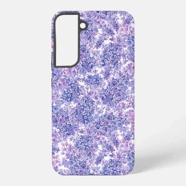 Violet watercolor lilac flowers samsung galaxy case (Back)