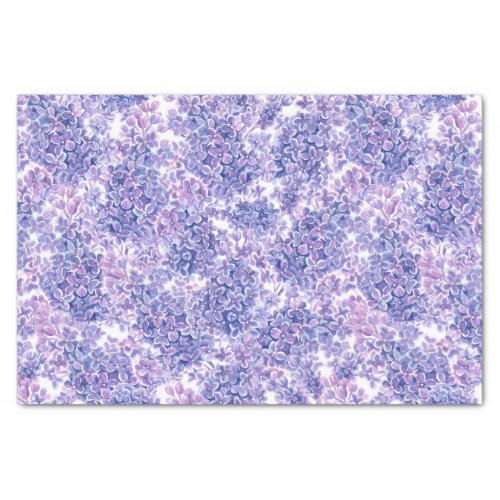 Violet watercolor lilac flowers tissue paper