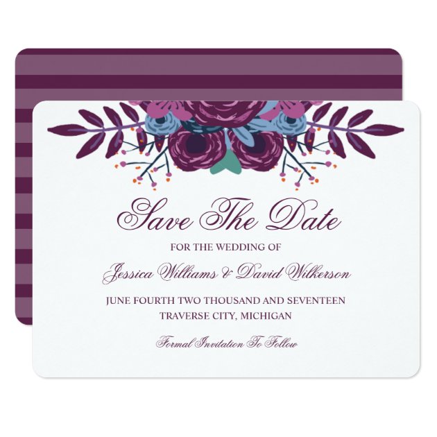 Violet Watercolor Save The Date Announcements