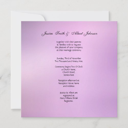Violet Wedding Bouquet Wedding Invitation