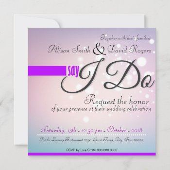 Violet Wedding Invitation "i Do" by KeyholeDesign at Zazzle