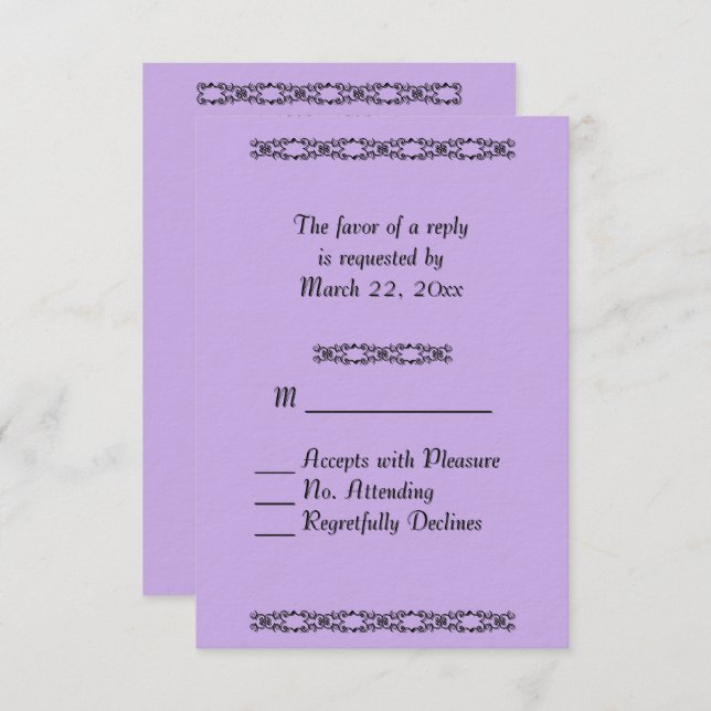 Violet Wedding RSVP (Front/Back)