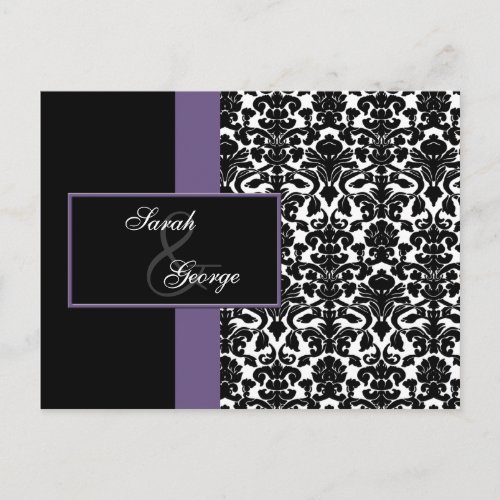 violet Wedding rsvp card