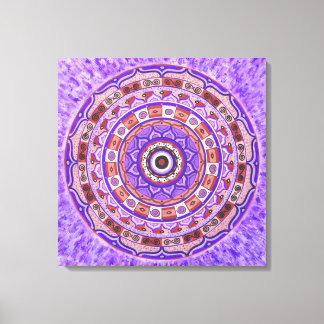Violet wheel Mandala Canvas Print