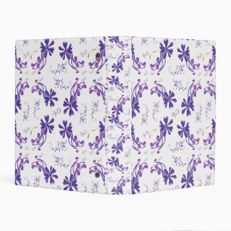 Violet Whimsy Floral  Mini Binder