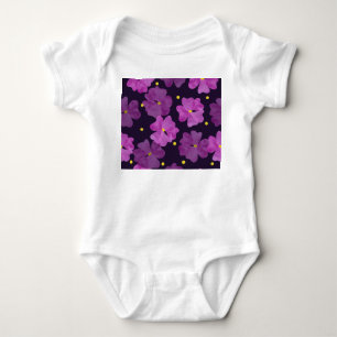 Violet Whispers: Floral Watercolor Elegance Baby Bodysuit