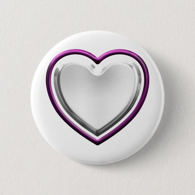 Violet white heart button (Front)