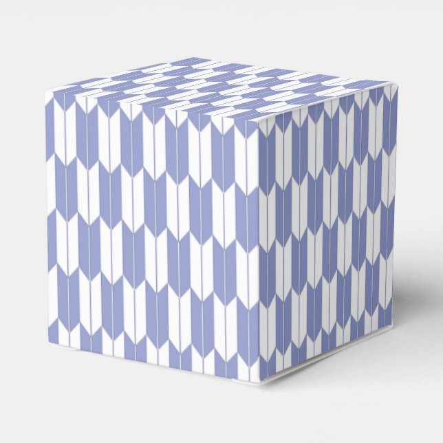 Violet & White Japanese Yagasuri Pattern Favor Box (Back Side)