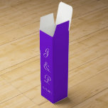 Violet White Monogram Wedding Wine Box<br><div class="desc">Bright violet and white wedding favor boxes for your reception guests.  Personalize  Bride and Grooms Monogrammed Initials and Wedding Date in white text.  Design by TamiraZDesigns.</div>