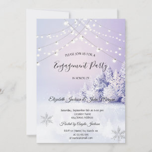 Violet Winter Landscape Forest Engagement Invitation