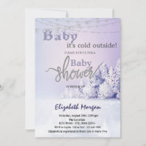 Violet Winter Landscape Forest Invitation