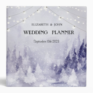 Violet Winter Landscape Snow 3 Ring Binder