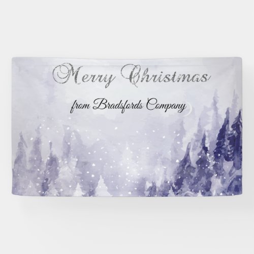 Violet Winter Landscape Snow Banner