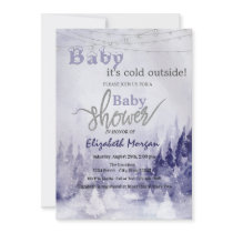 Violet Winter Landscape Snow  Invitation