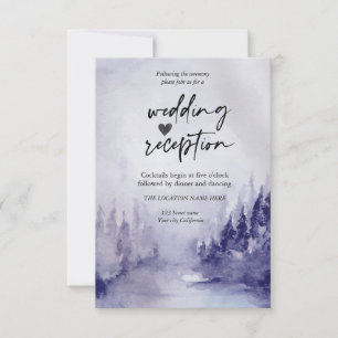 Violet Winter Landscape Snow Reception Invitation