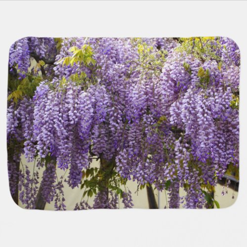 Violet Wisteria Flowers Baby Blanket