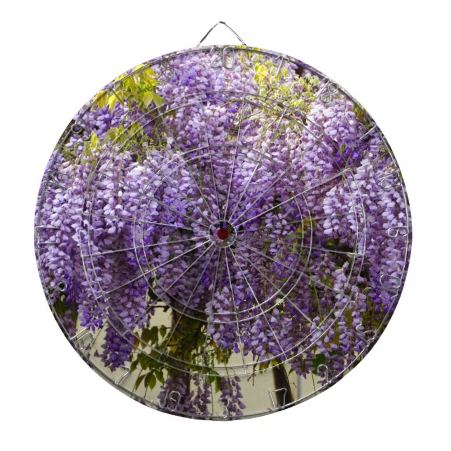 Violet Wisteria Flowers Dart Board (Front)