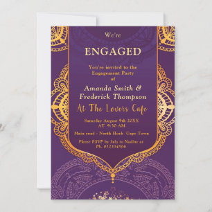 Violet with Gold Mandalas Invitation