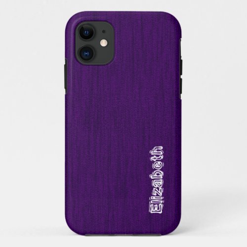 Violet Wood Grain Monogram iPhone 11 Case