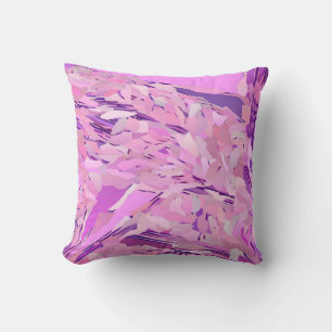 Violet Woodland Abstract, Lavender, Mauve, Purple Throw Pillow