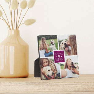 Violet World's Best Dog Mom Photo Collage Plaque