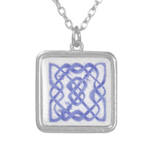 Violet Yarn Celtic Knot Silver Plated Necklace