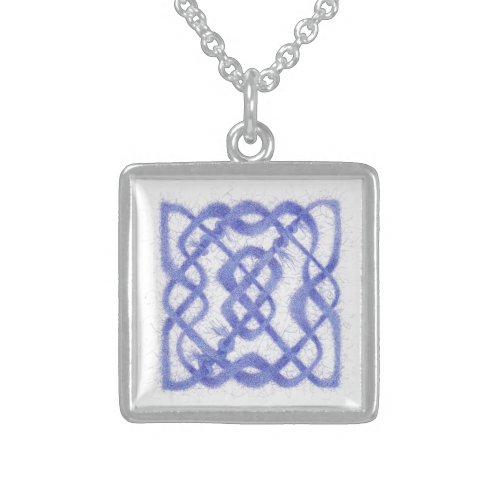 Violet Yarn Celtic Knot Sterling Silver Necklace