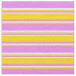 [ Thumbnail: Violet, Yellow & Light Cyan Colored Lines Fabric ]