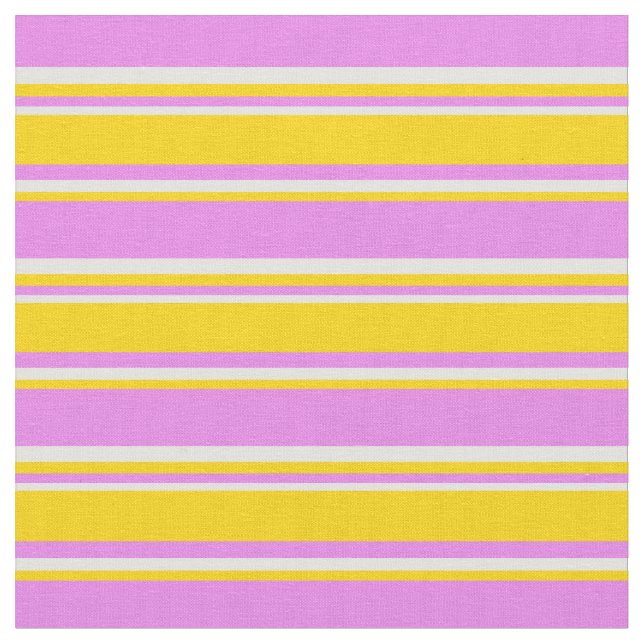 Violet, Yellow & Light Cyan Colored Lines Fabric (Close Up)