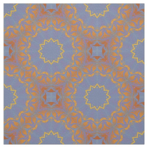 Violet Yellow Orange Vintage Decorative Pattern Fabric