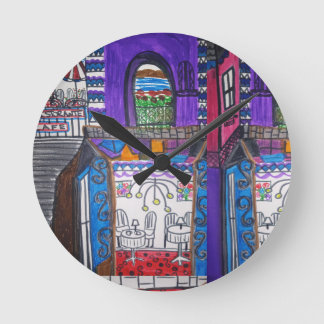 Violetas Cafe Round Clock