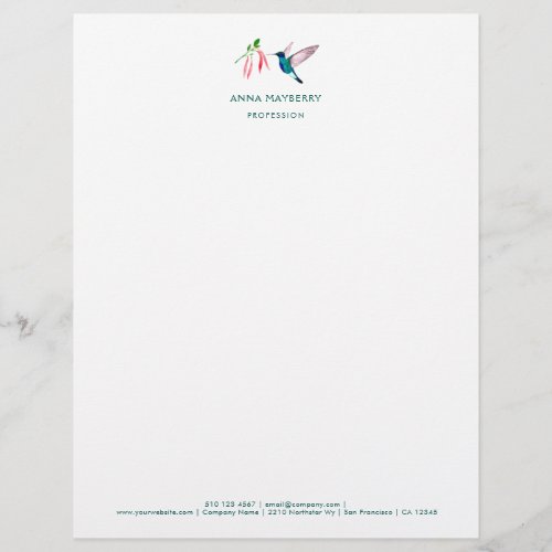 Violetear Hummingbird  Letterhead