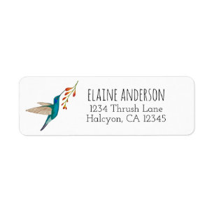 Violetear Hummingbird return address Label