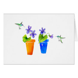 Violets and Hummingbirds Cards