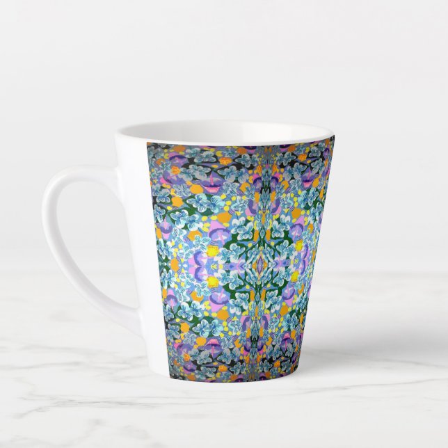 Violets And Lamps Latte Mug (Left)