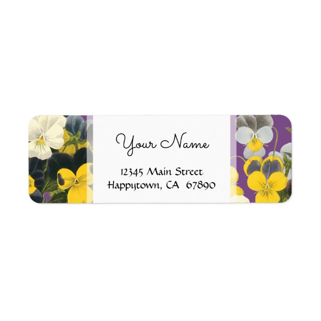 Violets and Pansy Floral Custom Address Labels