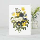 Violets and Pansy Flowers Botanical Art (Standing Front)