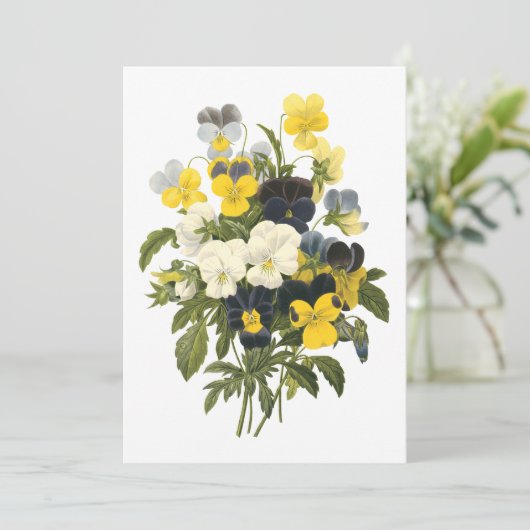 Violets and Pansy Flowers Botanical Art (Standing Front)