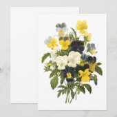 Violets and Pansy Flowers Botanical Art (Front/Back)
