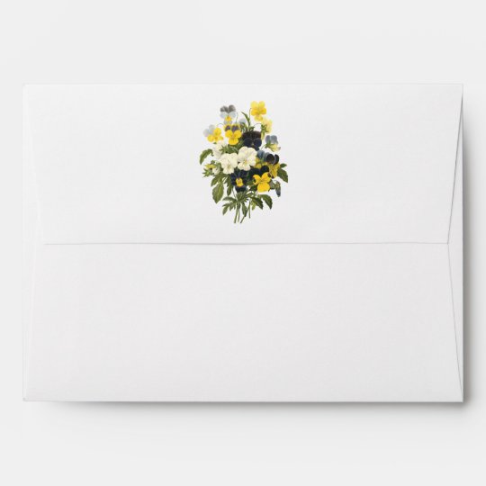 Violets and Pansy Flowers Botanical Art Envelope