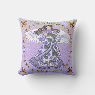 Violets Angel Throw Pillow