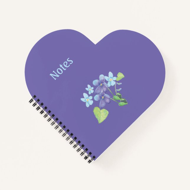 Violets are blue Personalized Purple Heart Notebook (Front)