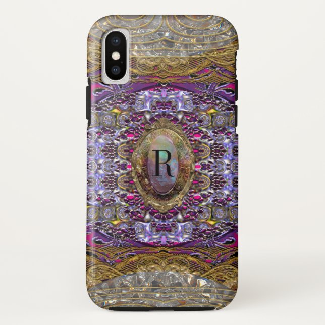 Violets Baylphine Beautiful Monogram Case-Mate iPhone Case (Back)