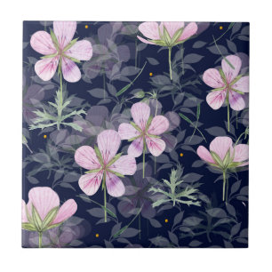 Violets Ceramic Tile
