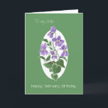 Violets, February Birthday Card for Wife<br><div class="desc">A pretty Birthday Card for a Wife,  with a pretty motif of Violets,  one of the February Birth Month Flowers,  from a watercolour painting by Judy Adamson. Part of the Posh & Painterly 'Sweet Violets' collection.</div>