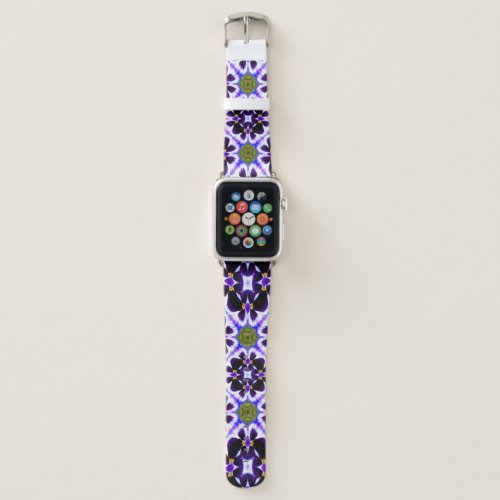 Violets Flower Pattern Apple Watch Band