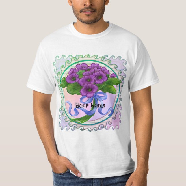 Violets flowers Bouquet T-Shirt (Front)